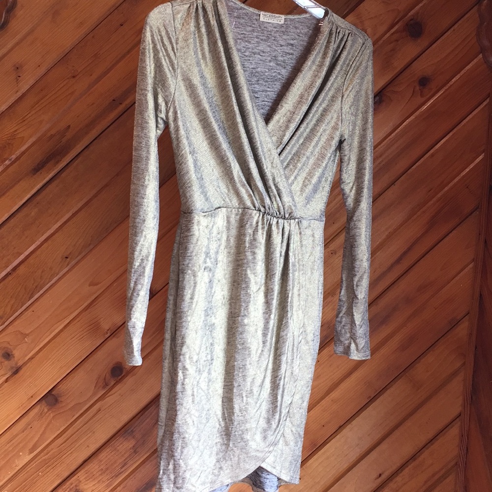 Gold Wrap Dress